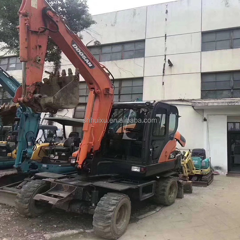 Excelente desempenho para a escavadeira usada de rodas do Doosan 60w escavadeira usada de rodas doosan DX60W