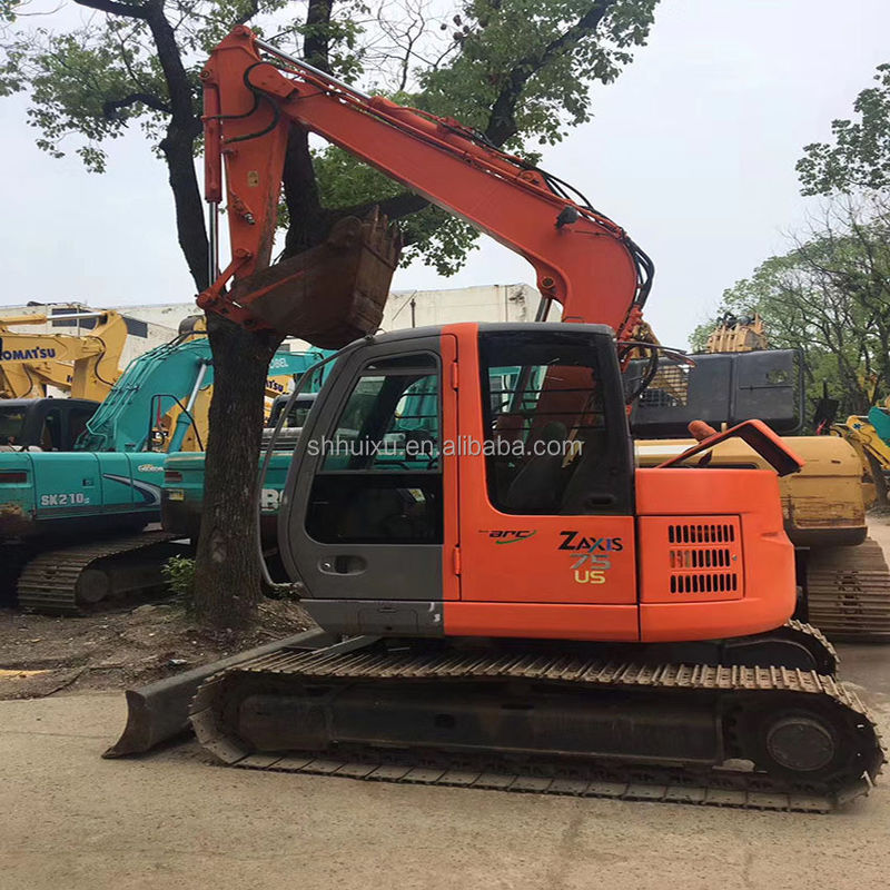 Mini escavadeira usada Hitachi75US para venda em segunda mão Hitachi75US pequena escavadora em boas condições