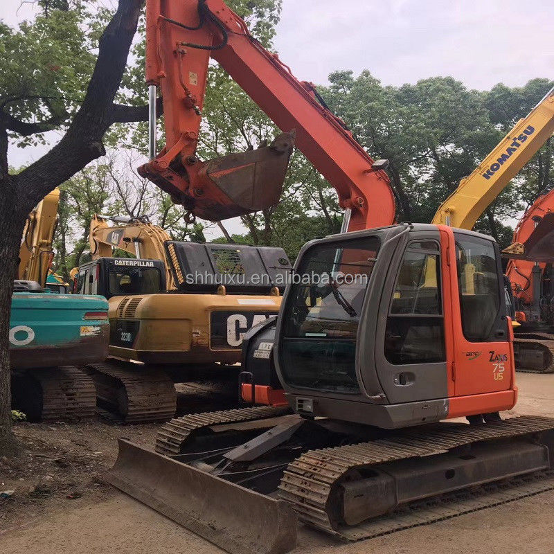 Mini escavadeira usada Hitachi75US para venda em segunda mão Hitachi75US pequena escavadora em boas condições
