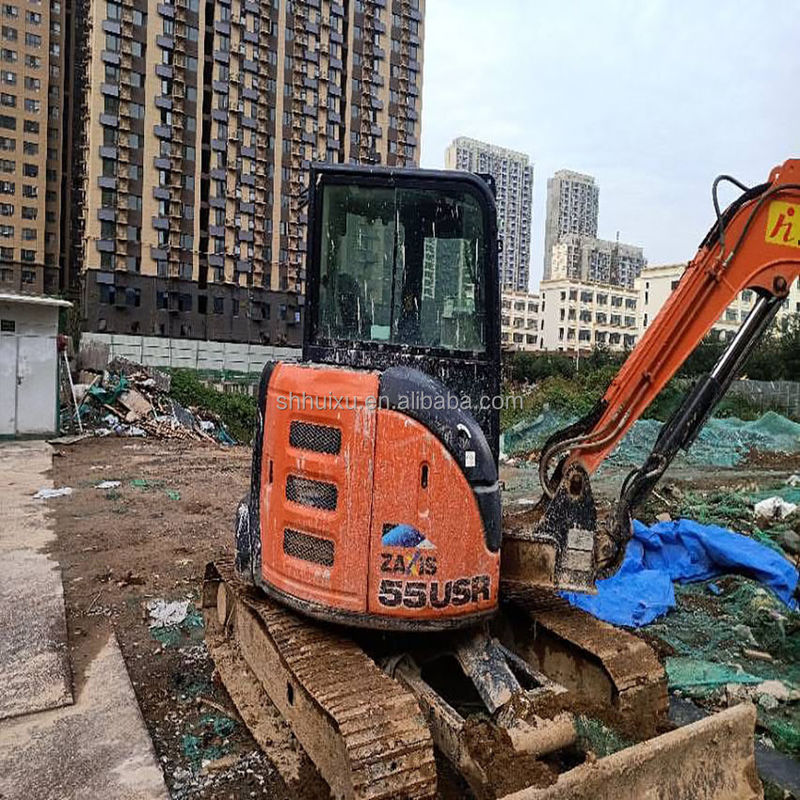 Hitachi em estoque Usado Hitachi EX55 mini escavadeira para venda de segunda mão Hitachi mini escavadora EX55 em boas condições