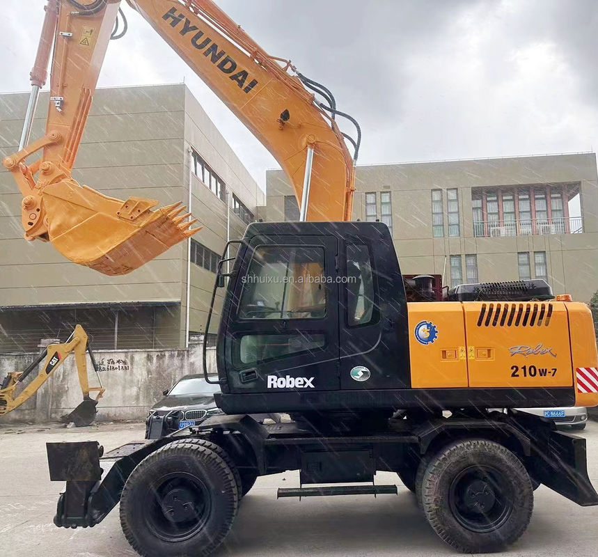 Excavadora de rodas de segunda mão de boa qualidade HYUNDAI210W 21T Excavadora usada Máquina de escavação para venda