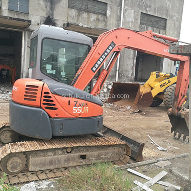 Hitachi em estoque Mini escavadeira japonesa usada HITACHI 55 para venda/Escavadeira de segunda mão pequena em bom estado HITACHI 55