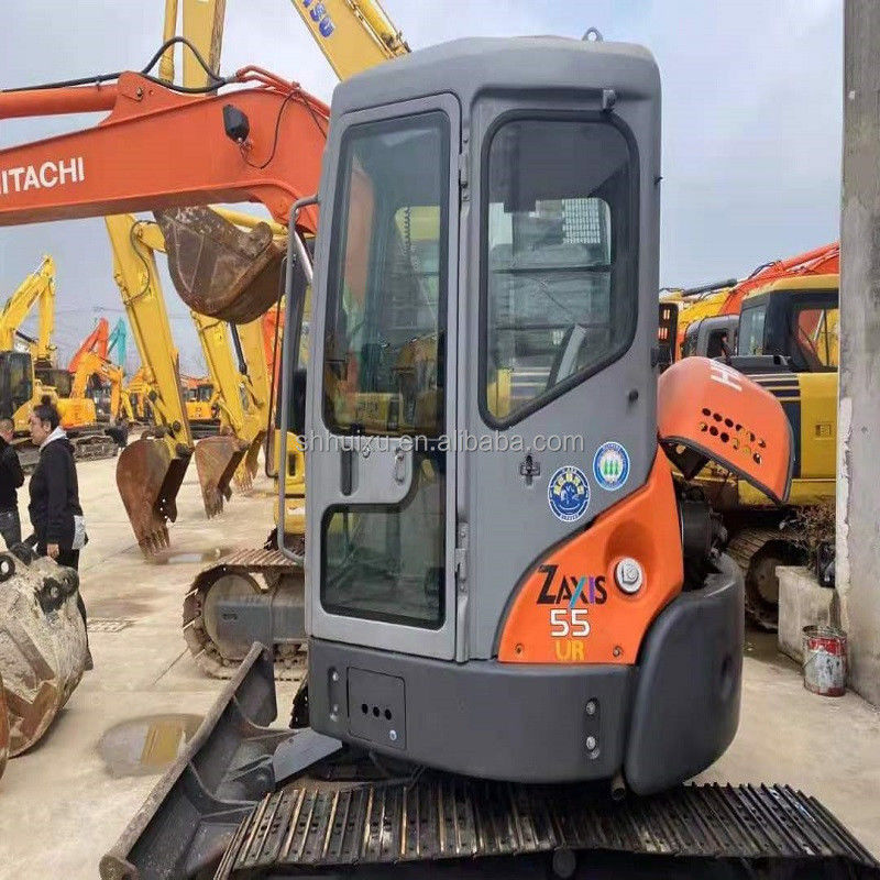 Hitachi em estoque Preço barato mini escavadeira usada japonesa HITACHI 55/Segunda mão hidráulica Crawler Excavator bom estado HITACHI 55