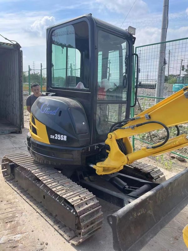 Preço de mini-excavadora usada Kobelco 35SR mini-excavadora de segunda mão máquinas usadas 3,5 toneladas hidráulica raspadora escavadora traseira