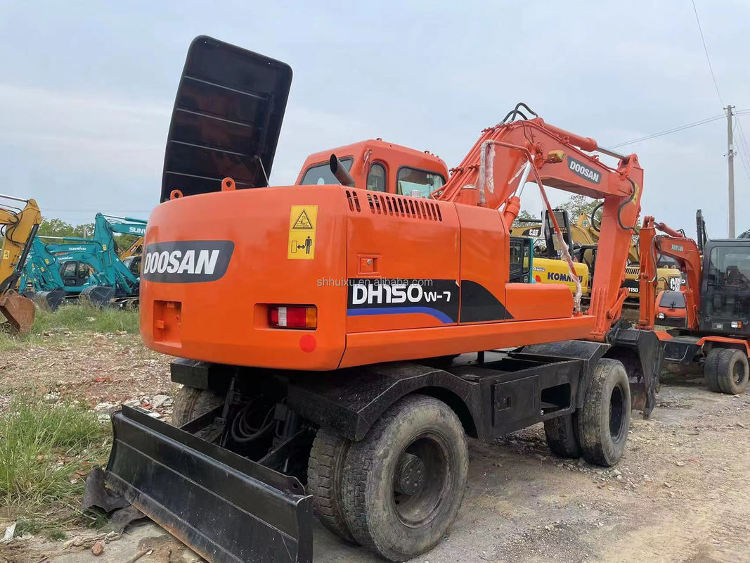 China escavadeira de rodas Doosan 150 escavadeira de segunda mão máquina pesada grande escavadeira