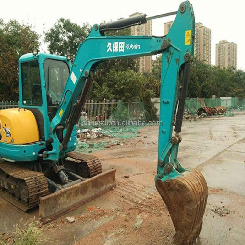 Japão qualidade usada escavadeira Kubota 155 pequena 5,5 toneladas mini escavadeira de segunda mão com lâmina e linha de quebra