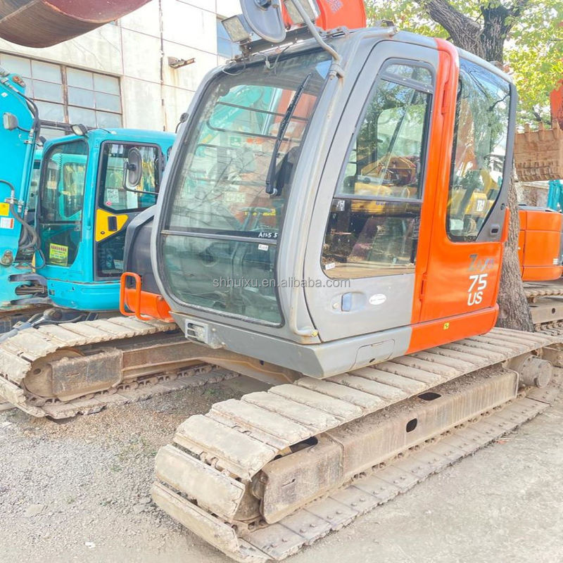 Hitachi em estoque Japão origem Hitachi ZX75 Excavadora hidráulica de segunda mão / Mini escavadora usada Hitachi ZX75 boa qualidade Preço barato