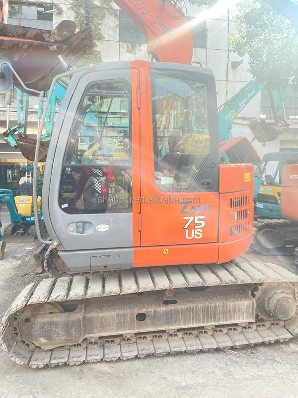Hitachi em estoque Japão origem Hitachi ZX75 Excavadora hidráulica de segunda mão / Mini escavadora usada Hitachi ZX75 boa qualidade Preço barato