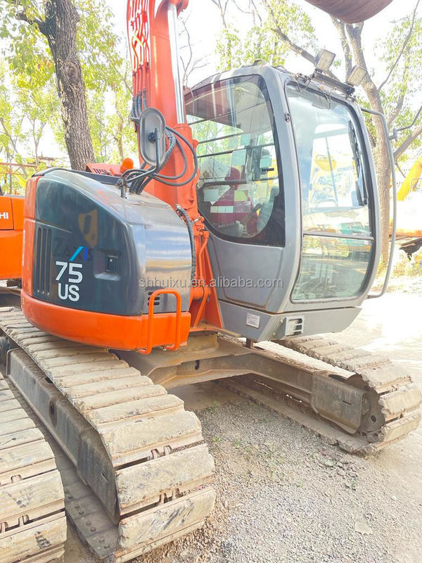 Hitachi em estoque Japão origem Hitachi ZX75 Excavadora hidráulica de segunda mão / Mini escavadora usada Hitachi ZX75 boa qualidade Preço barato