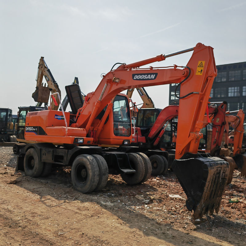 90 Nova escavadeira de rodas de segunda mão DOOSAN DH150W-7 Usada 4 Escavação de rodas