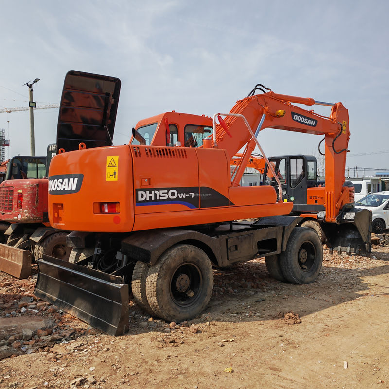 90 Nova escavadeira de rodas de segunda mão DOOSAN DH150W-7 Usada 4 Escavação de rodas