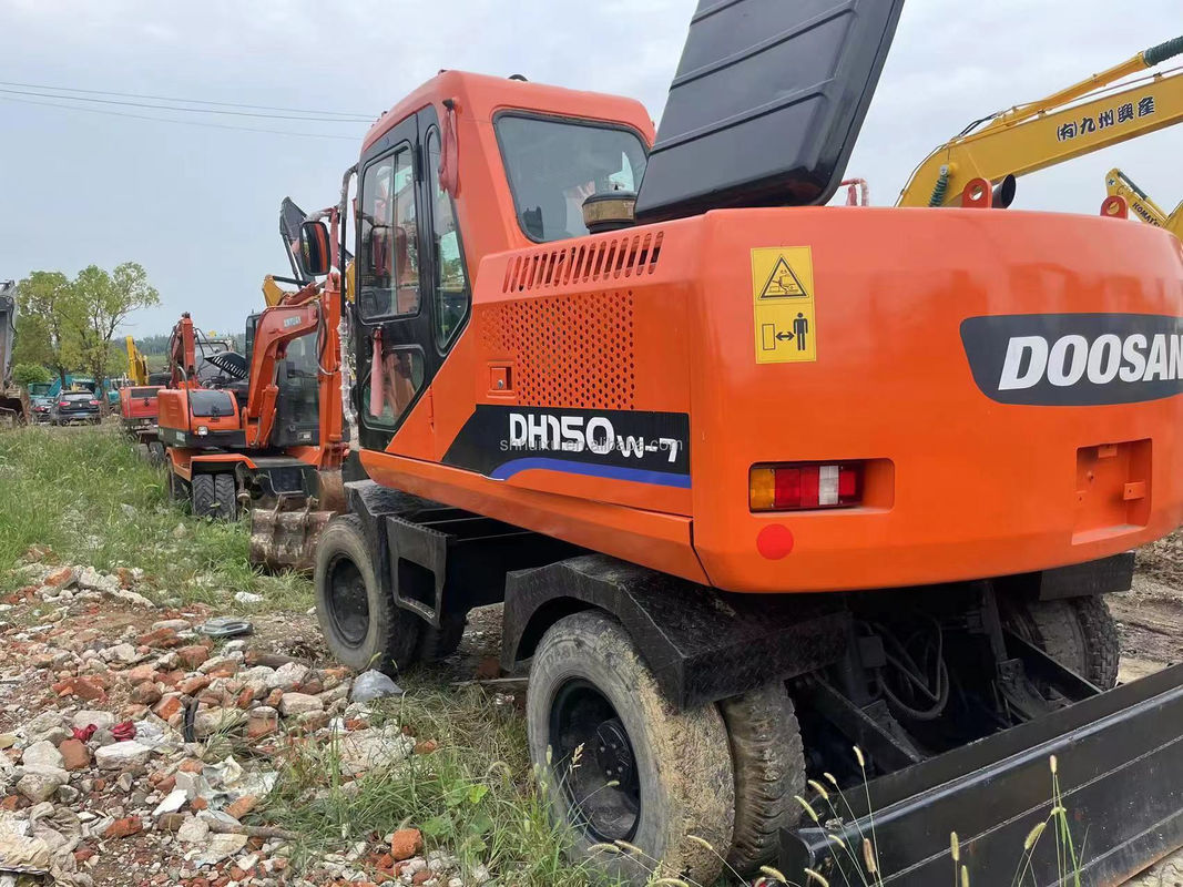 90 Nova escavadeira de rodas de segunda mão DOOSAN DH150W-7 Usada 4 Escavação de rodas