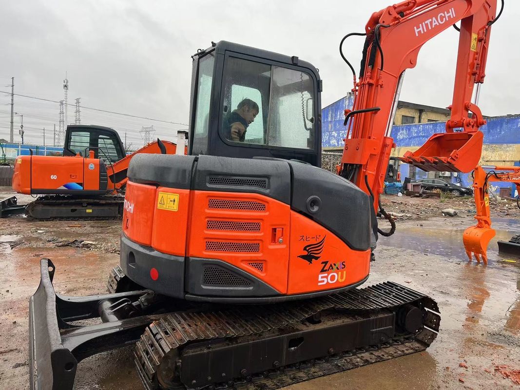 Mini escavadeira usada Hitachi 50U escavadeira pequena máquina usada 5 toneladas mão usada mini escavadeiras de pista de borracha
