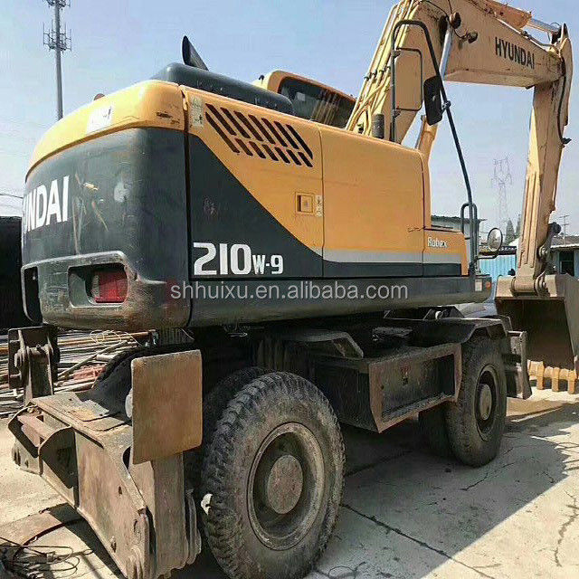 coreia original 2014 Hyundai r210w-9 usado escavadeira de rodas / máquina de pneus R210w-9 Hyundai para venda