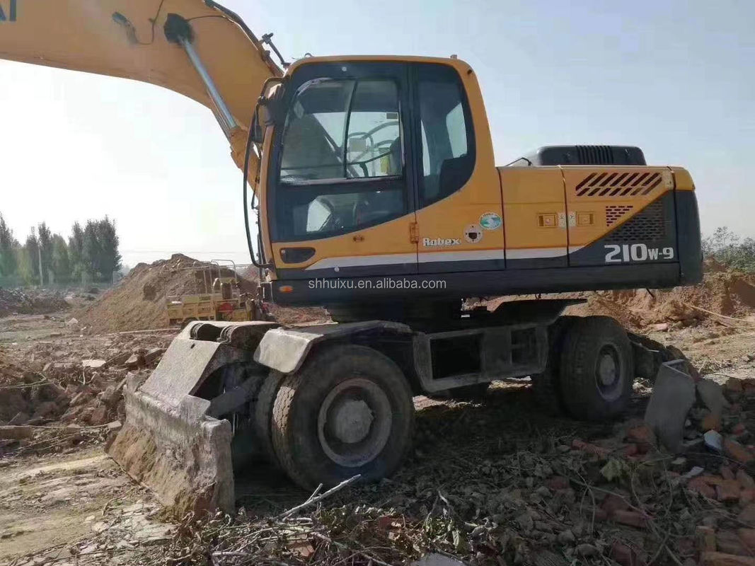 coreia original 2014 Hyundai r210w-9 usado escavadeira de rodas / máquina de pneus R210w-9 Hyundai para venda