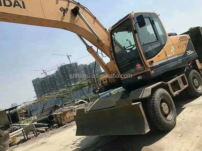 coreia original 2014 Hyundai r210w-9 usado escavadeira de rodas / máquina de pneus R210w-9 Hyundai para venda