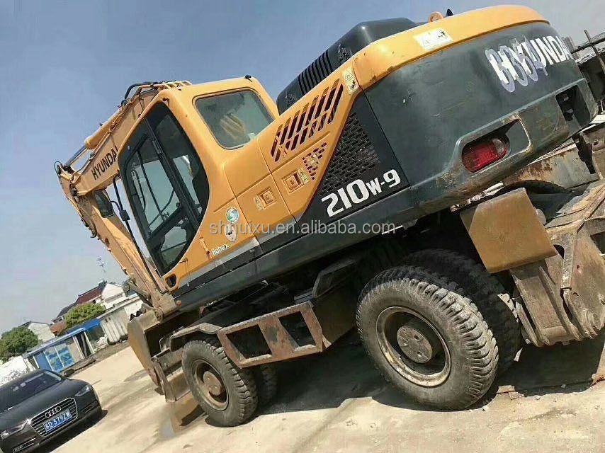 coreia original 2014 Hyundai r210w-9 usado escavadeira de rodas / máquina de pneus R210w-9 Hyundai para venda