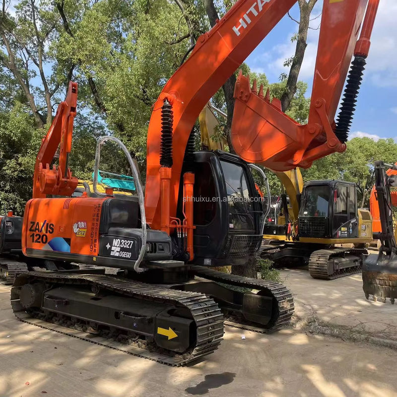 12000kg Zx120 Usado Hitachi Excavator segunda mão com tinta original 0,51m3