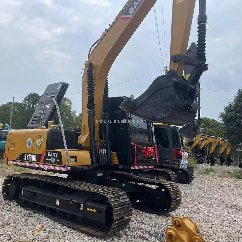 Excavadora chinesa Sany 135 Usada Sany Excavadora de 13 toneladas Cummins Motor Amarelo
