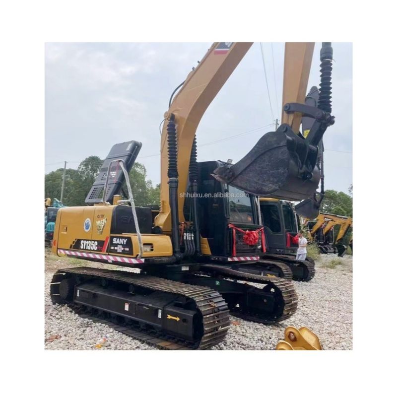 Alta potência de escavação motor original cor amarela usado Sany 135 13 toneladas