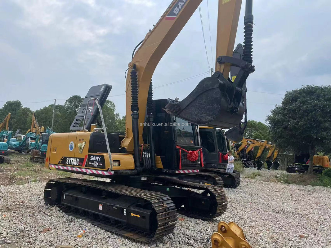 13 toneladas Excavadora usada Sany 135 Excavadora de segunda mão 1,4m3 Capacidade de balde