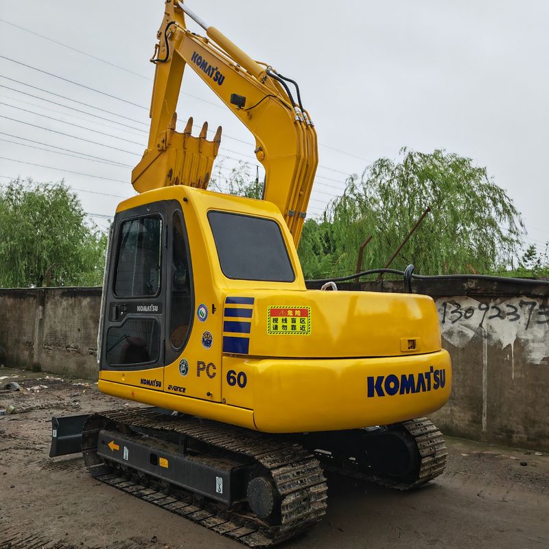 Amarela Mini Excavatora Usada 6T de segunda mão Komatsu Pc60 Cor Original