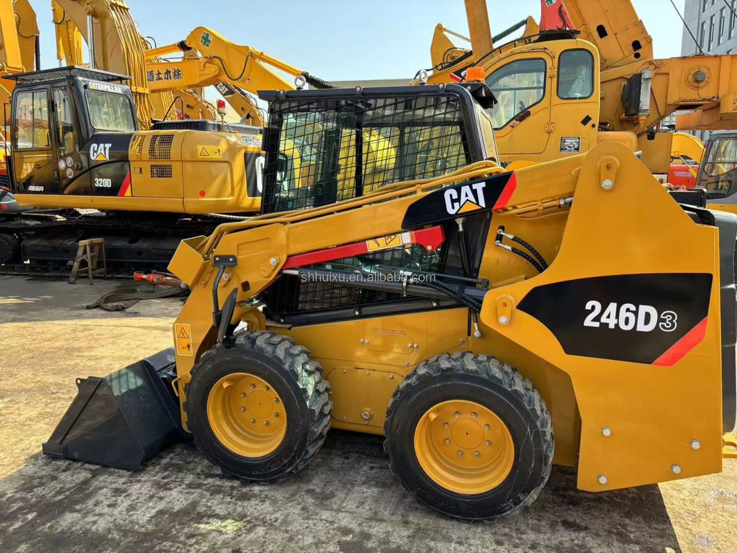 máquina de deslizamento usada CAT 246D3 Caterpillar escavadeira de rodas