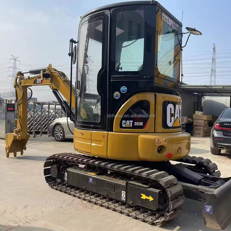 mini mini excavadora usada cat303e de cor amarela para venda
